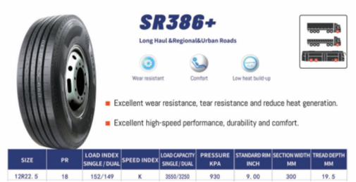 Vỏ xe Liaolun 12R22.5 SR386+